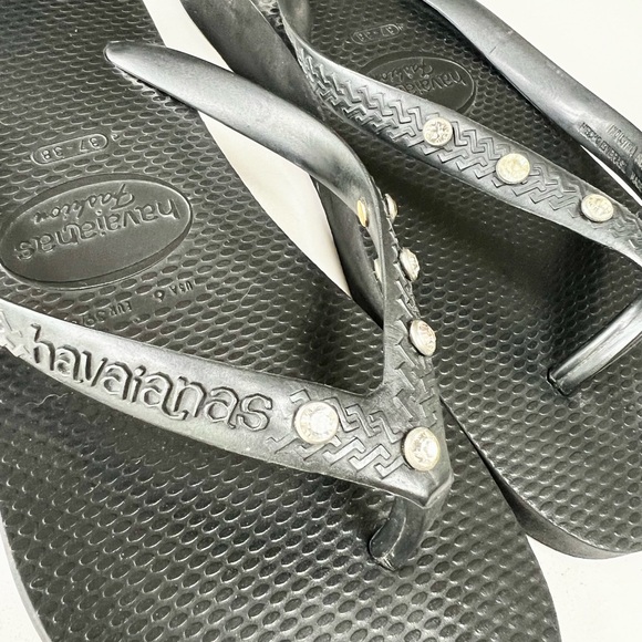 Havaianas Fashion Platform Flip Flops Sandals with Rhinestones - Picture 2 of 6